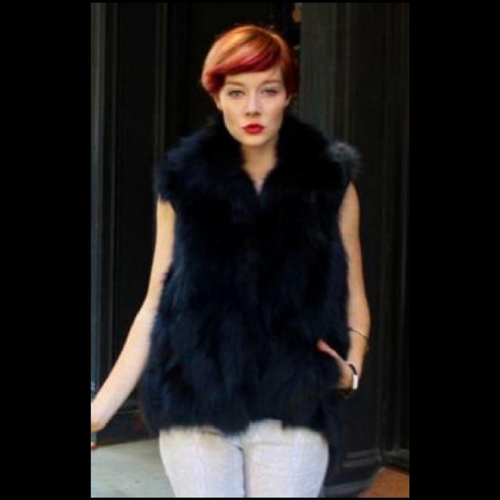 Black Fox Fur Vest